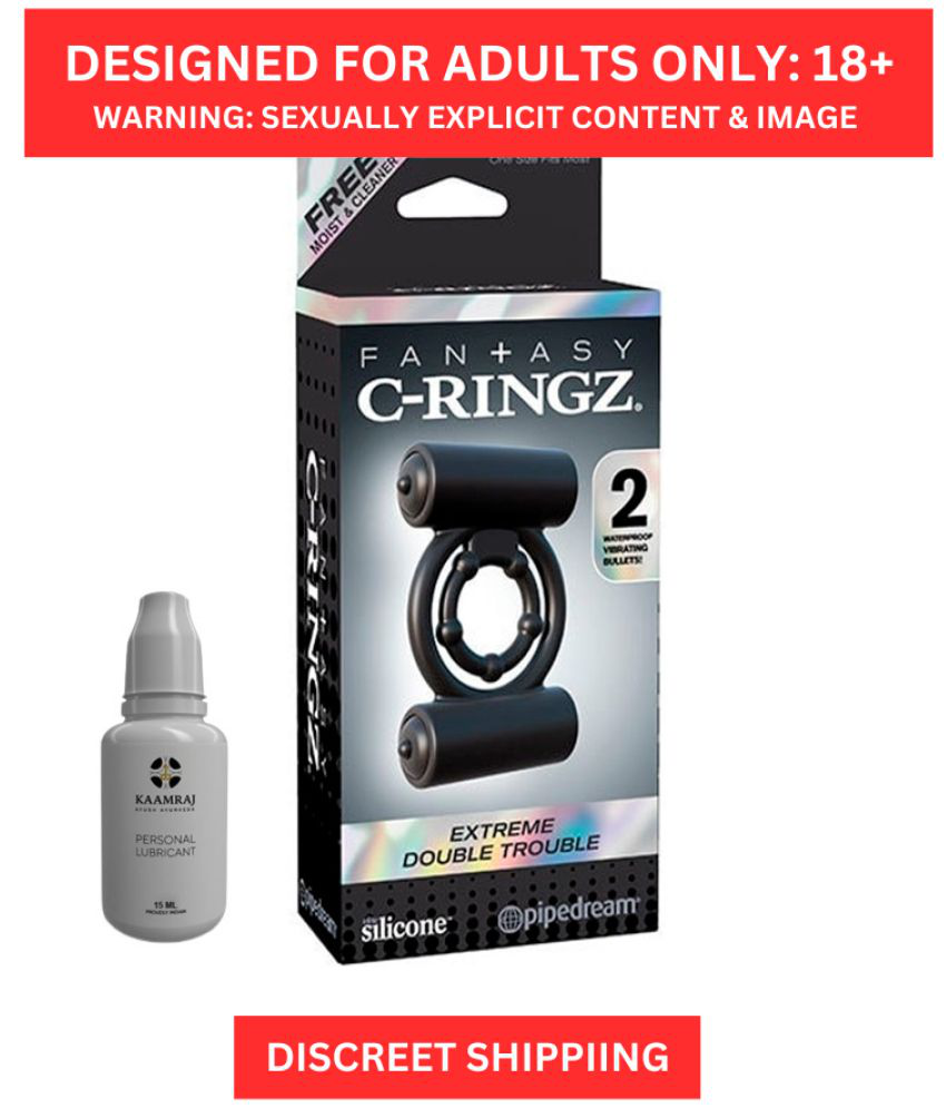     			Double Vibrating Cock Ring with Dual Bullet Stimulation + Free Kaamraj Lube