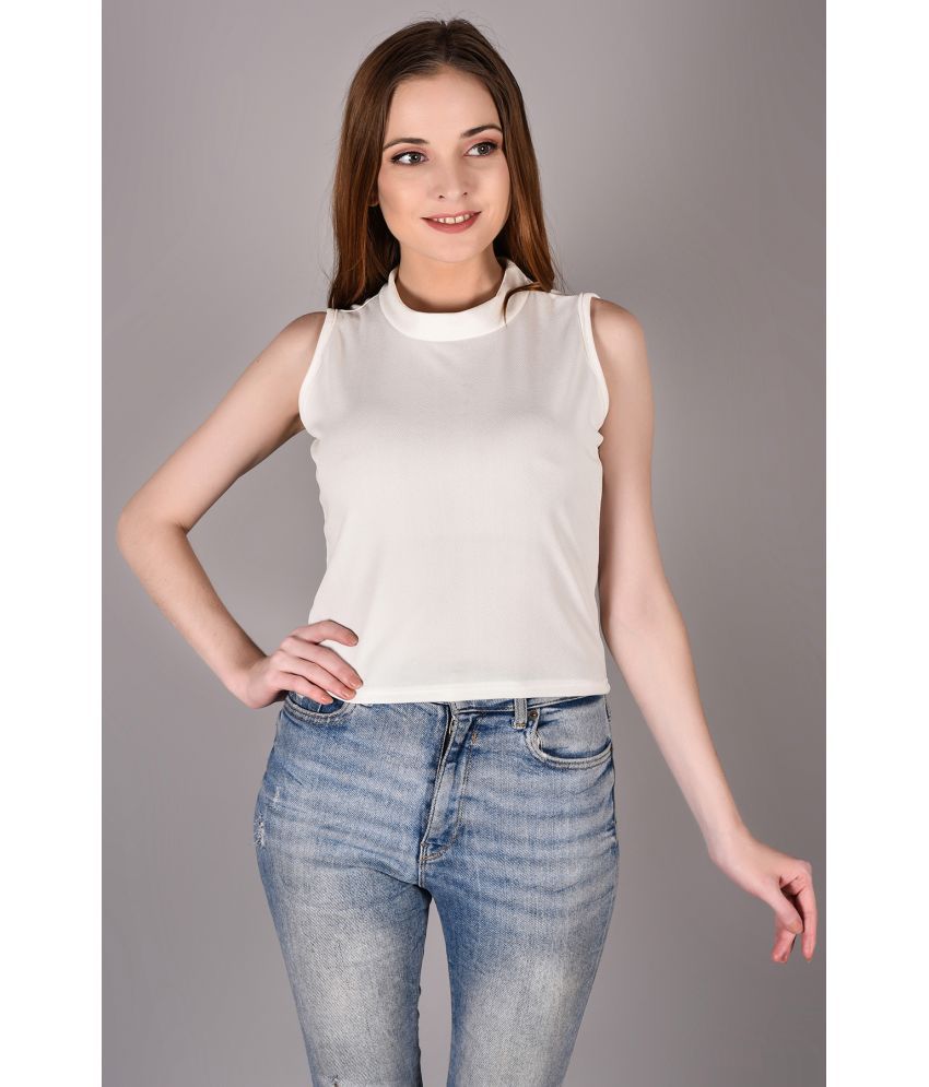     			Fabric Falcon - White Polyester Women's Crop Top ( Pack of 1 )