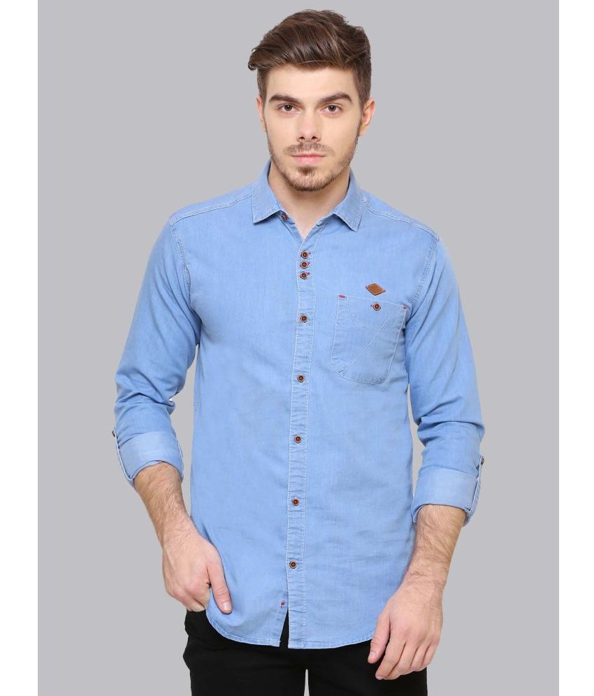     			Kuons Avenue - Light Blue Denim Slim Fit Men's Casual Shirt ( Pack of 1 )