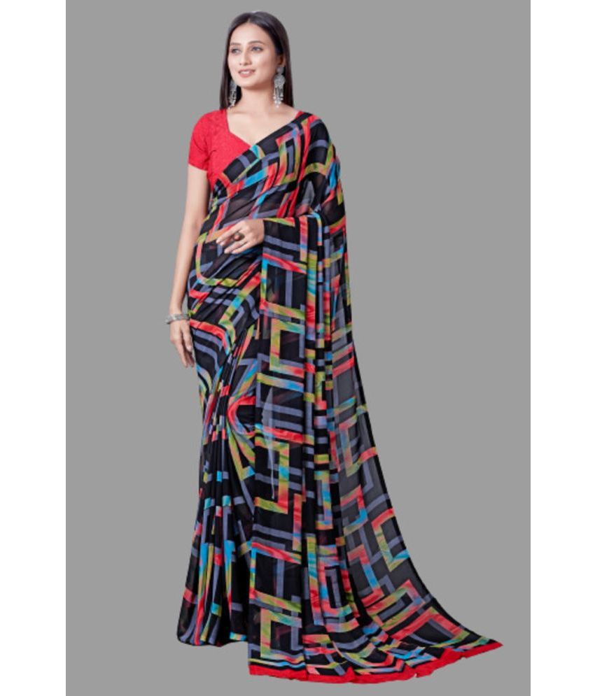     			Sanjana Silk - Multicolour Georgette Saree With Blouse Piece ( Pack of 1 )