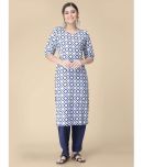 1 Stop Fashion - Navy Blue Crepe Women's Straight Kurti ( Pack of 1 )