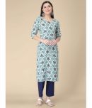 Etnicbasket - Navy Blue Crepe Women's Straight Kurti ( Pack of 1 )