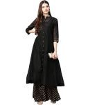 Juniper - Black Chanderi Women's Front Slit Kurti ( Pack of 1 )