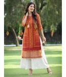 Juniper - Mustard Chiffon Women's Straight Kurti ( Pack of 1 )