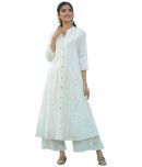 Juniper - White Cotton Blend Women's A-line Kurti ( Pack of 1 )