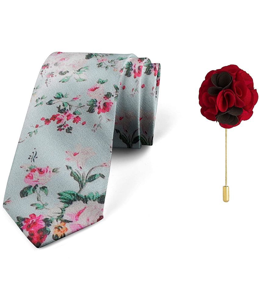     			Axlon Blue Floral Silk Necktie