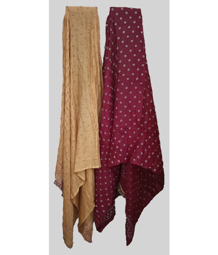     			BBQSTYLE - Beige Rayon Women's Dupatta - ( Pack of 2 )