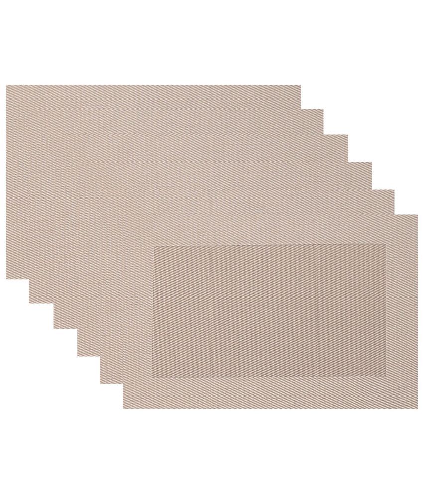     			HOKIPO PVC Geometric Rectangle Table Mats 45 cm 30 cm Pack of 6 - Beige