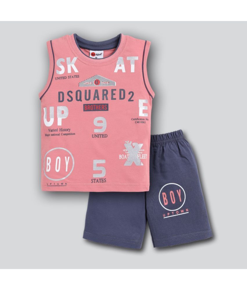     			Mars Infiniti - Pink Cotton Boys T-Shirt & Shorts ( Pack of 1 )