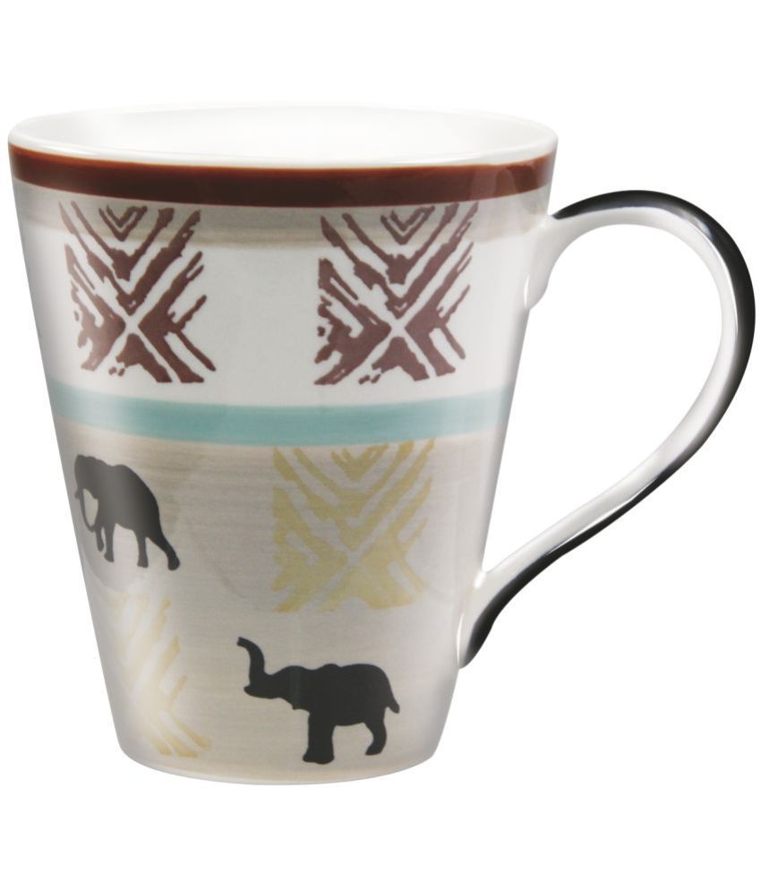     			Treo By Milton Finesse Hand Painted Henri Ceramic Mug, 350 ml, FHM Design 3, Beige | Heat resistant | Microwave Safe | Dishwasher Safe | Tea Mug | Coffee Mug