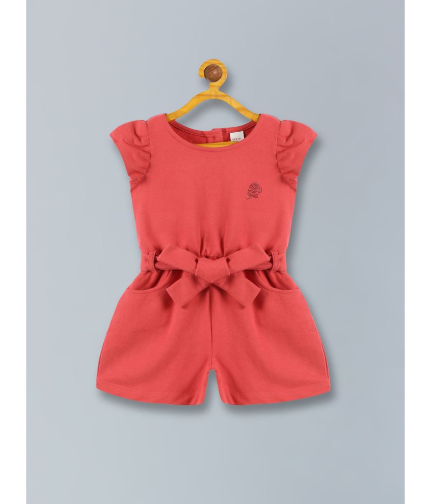     			PLUM TREE - Red Rayon Girls Jumpsuit ( Pack of 1 )