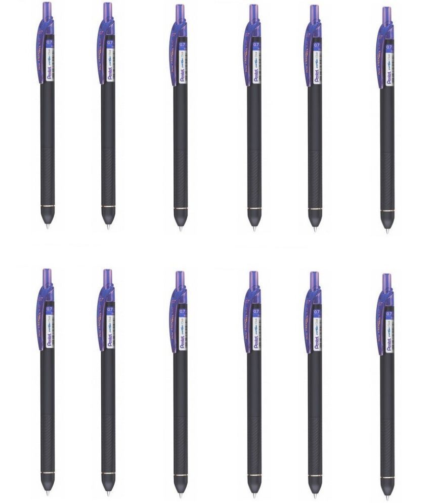     			Pentel Energel Click Bl-437R Blue Ink Color Roller Gel Pen (Pack Of 12, Blue)