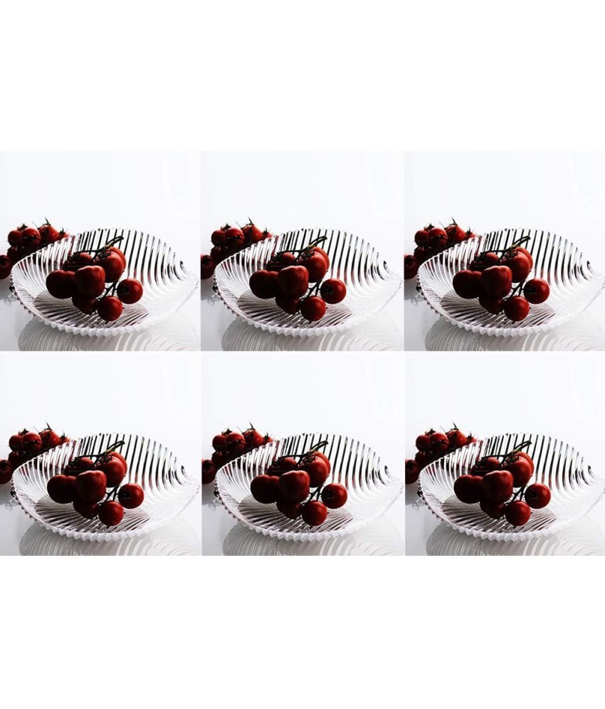     			Somil 6 Pcs Glass Transparent Dessert Plate