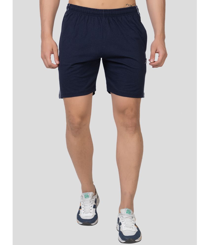     			Zeffit - Navy Cotton Blend Men's Shorts ( Pack of 1 )