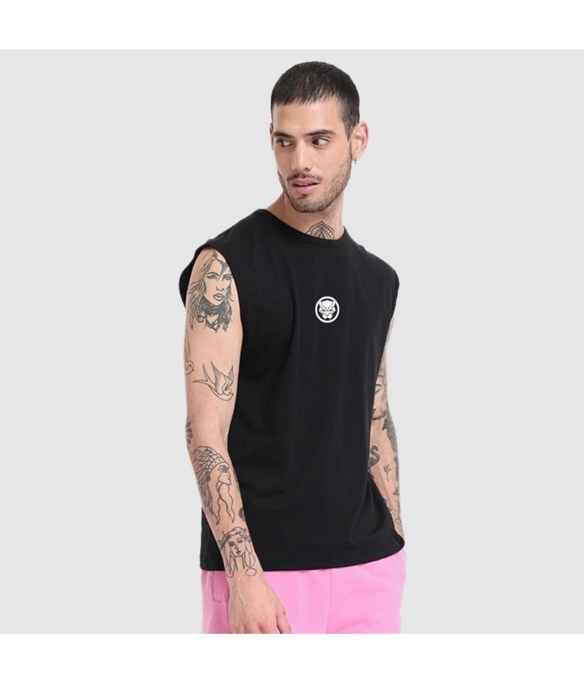     			Bewakoof - Black Cotton Oversized Fit Men's T-Shirt ( Pack of 1 )