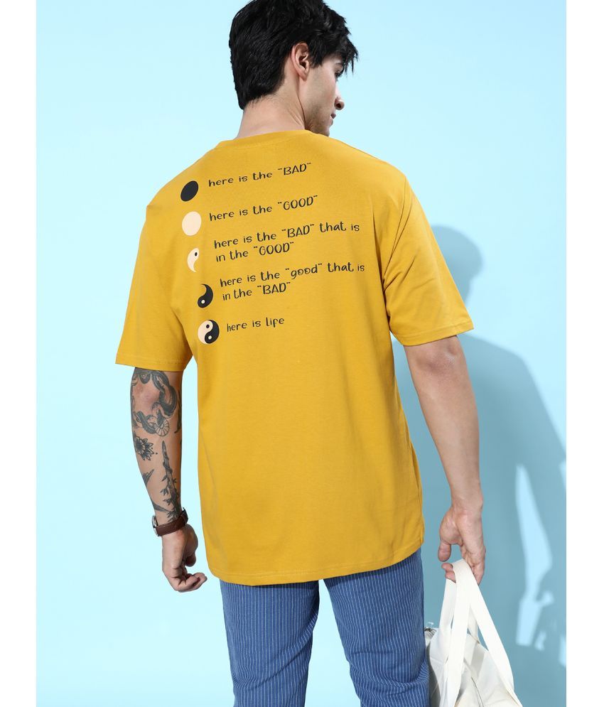     			Dillinger - Mustard 100% Cotton Oversized Fit Men's T-Shirt ( Pack of 1 )