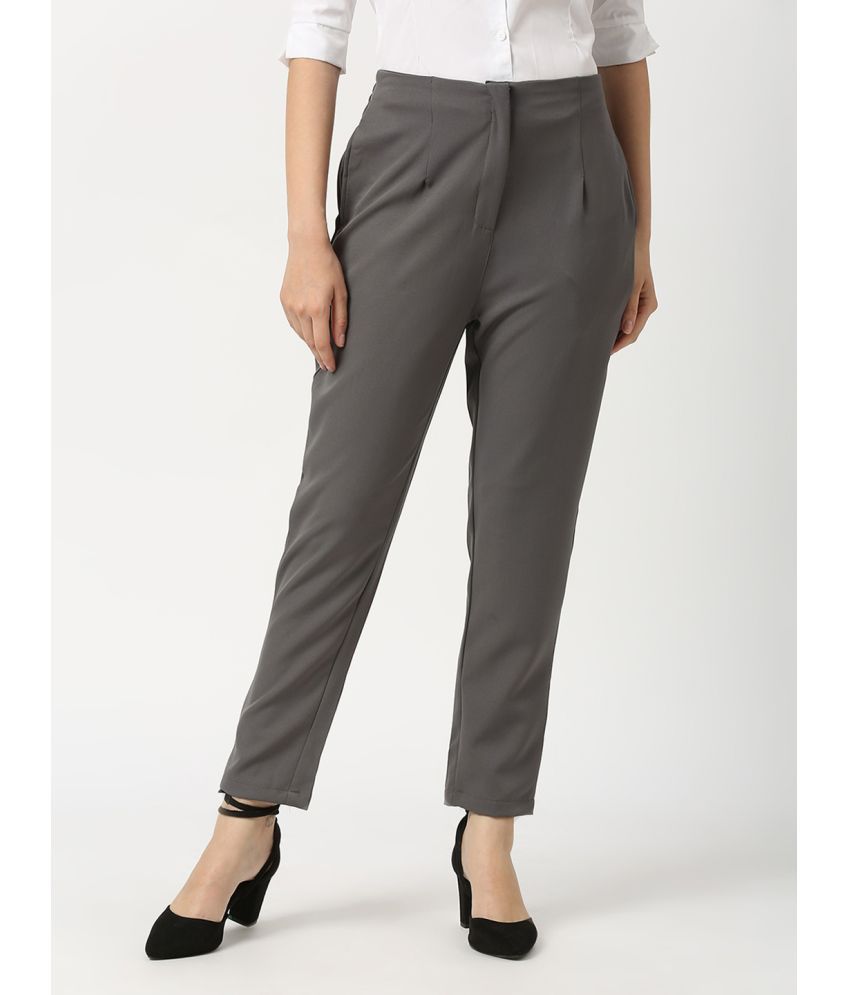     			Smarty Pants - Grey Lycra Straight Women's Formal Pants ( Pack of 1 )