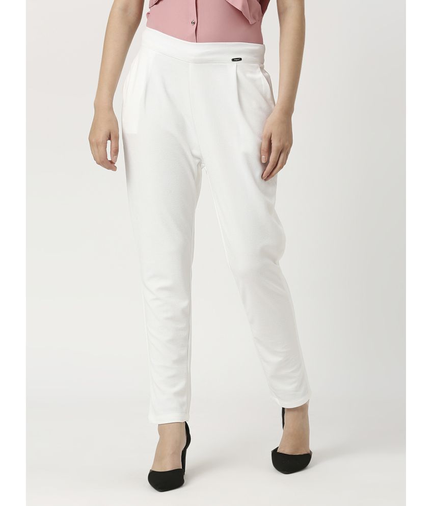     			Smarty Pants - White Lycra Slim Women's Formal Pants ( Pack of 1 )