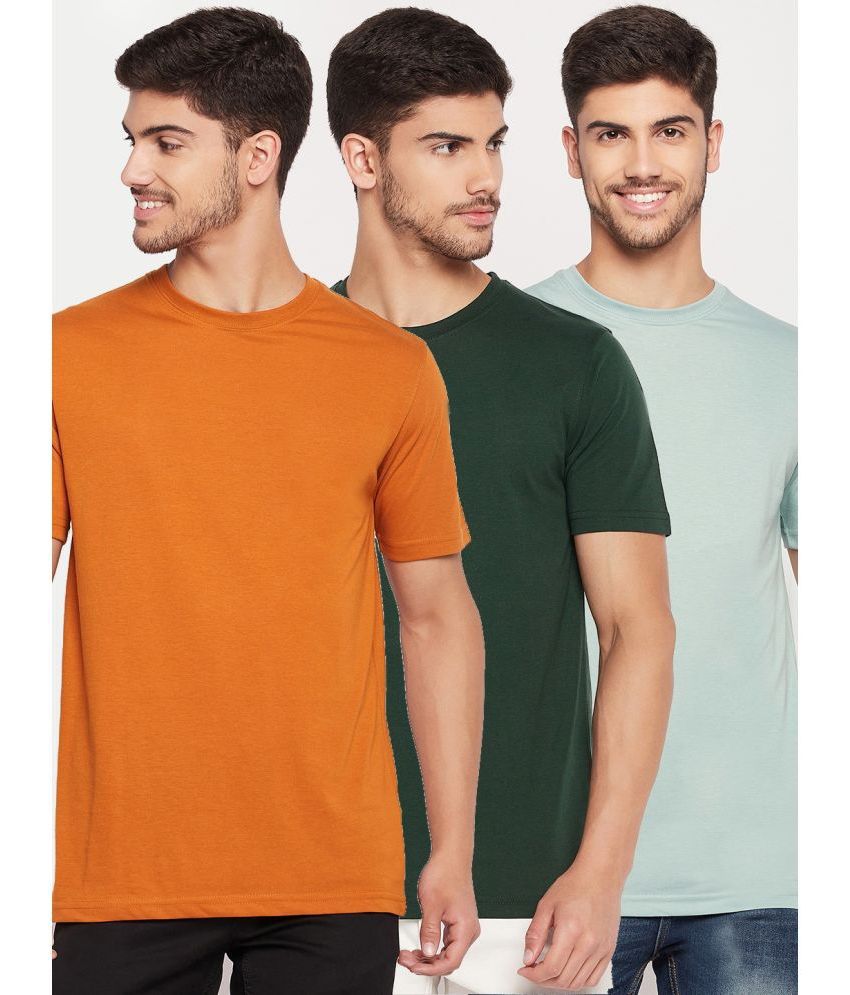     			UNIBERRY - Orange Cotton Blend Regular Fit Men's T-Shirt ( Pack of 3 )