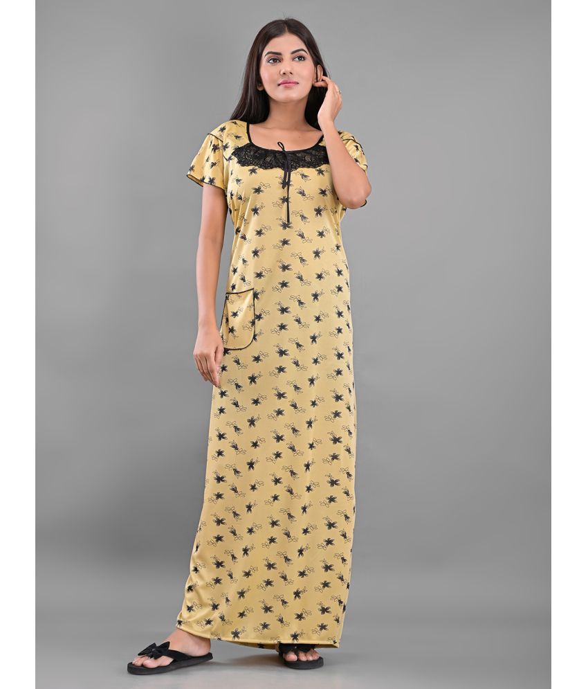     			Apratim - Yellow Cotton Women's Nightwear Nighty & Night Gowns ( Pack of 1 )