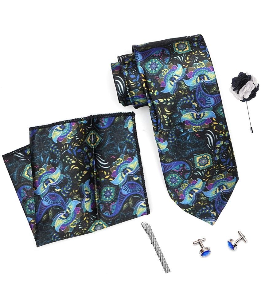     			Axlon Blue Floral Silk Necktie