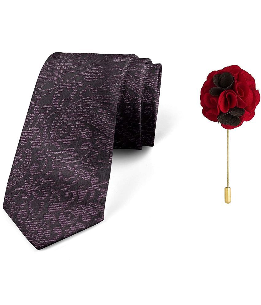     			Axlon Purple Paisley Silk Necktie