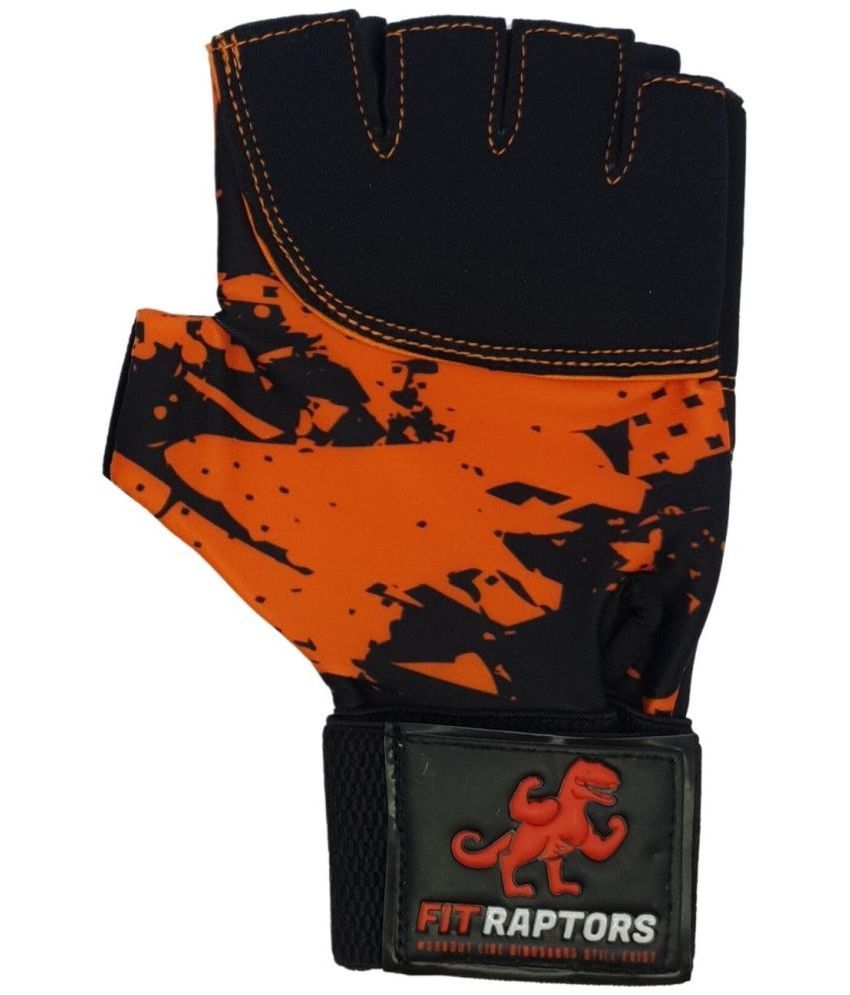     			FITRAPTORS - DGB-FR-NLGG-OR Unisex Microfiber Gym Gloves With Half-Finger Length