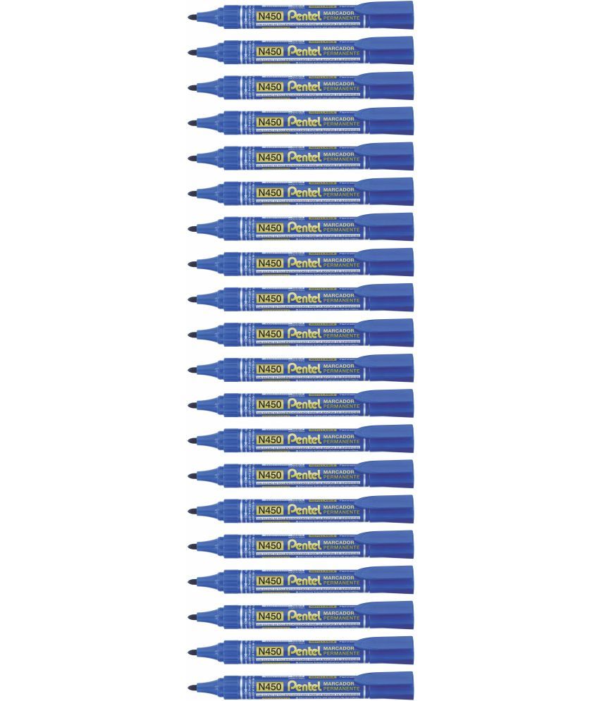     			Pentel N450 Xtra Large Permanent Marker Marker Ink (Pack Of 20, Blue)