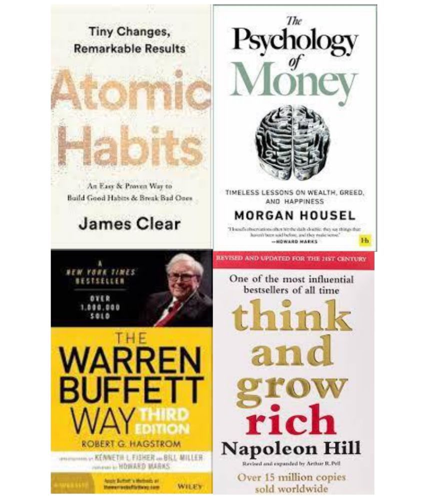     			Atomic Habits + The Psychology of Money + The warren buffett way + Think And Grow Rich