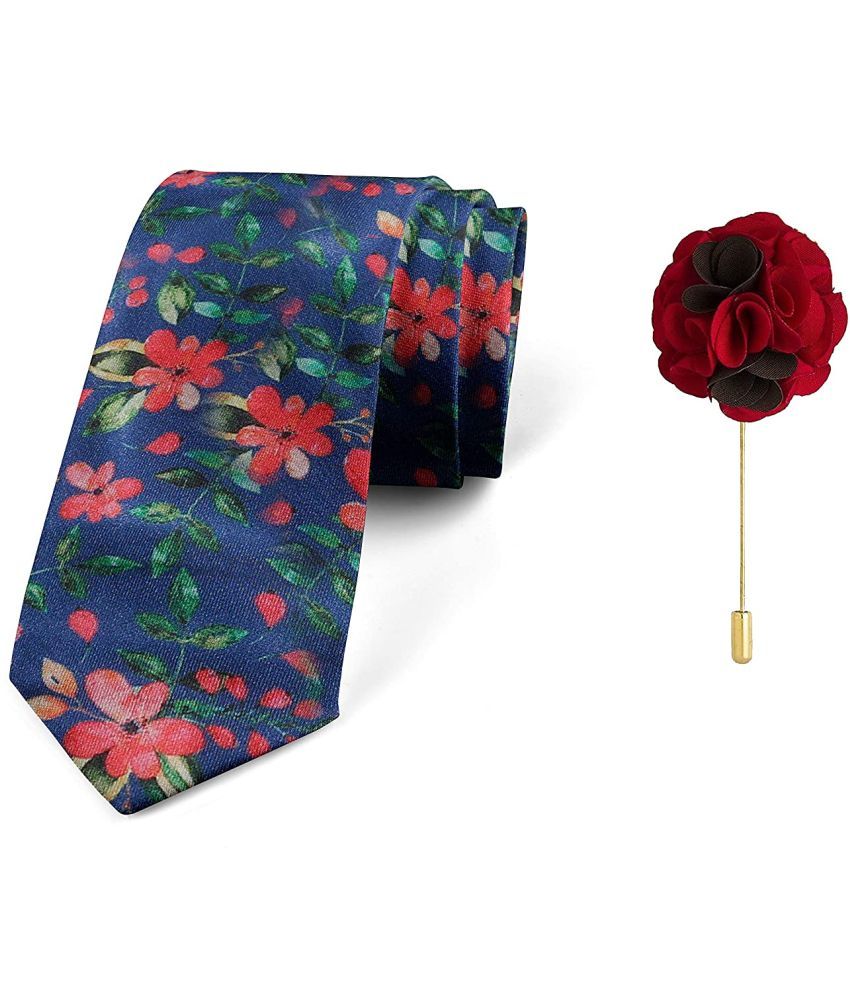     			Axlon Blue Floral Silk Necktie