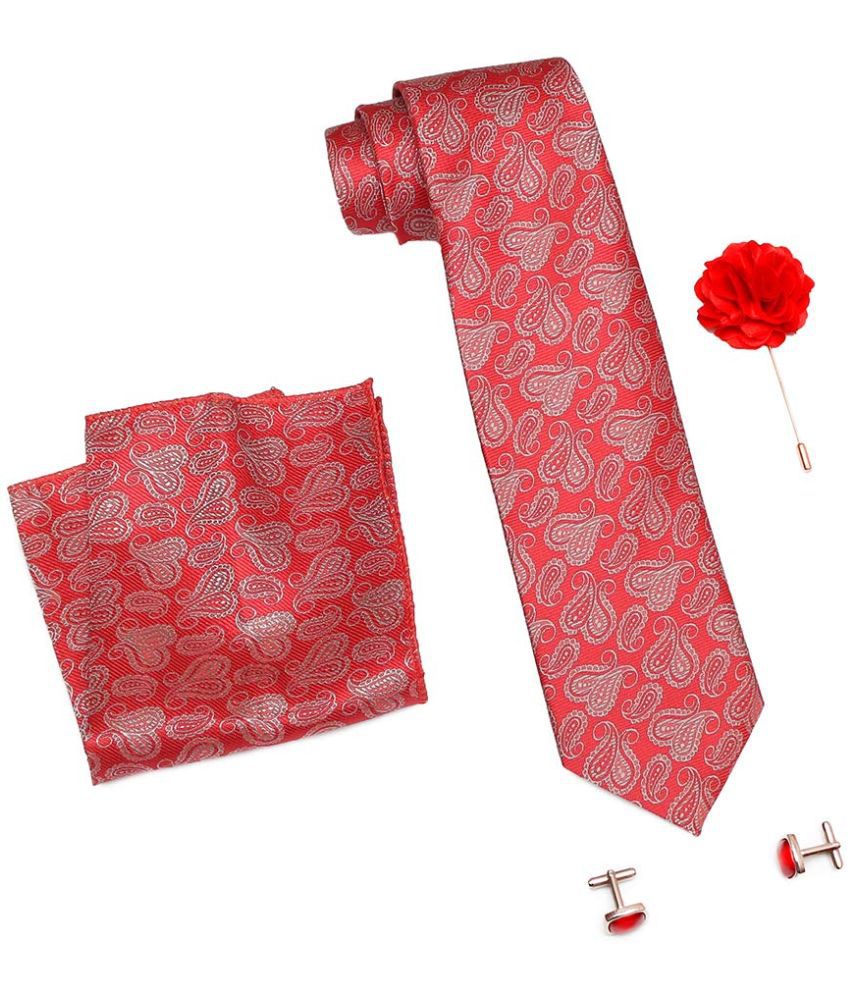     			Axlon Red Floral Silk Necktie