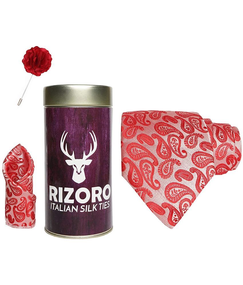     			Axlon Red Paisley Silk Necktie