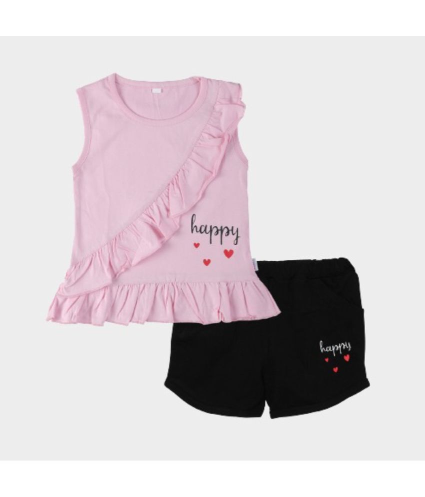     			CATCUB - Pink Cotton Girls Top With Shorts ( Pack of 1 )