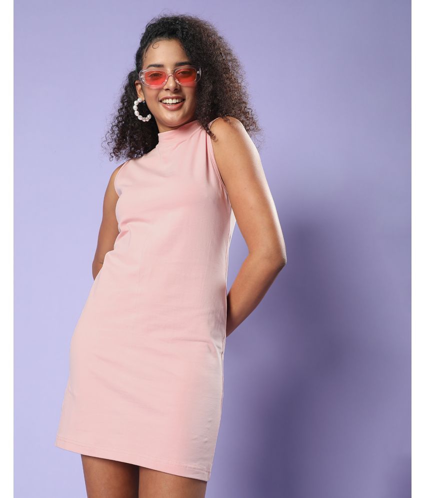     			JUNEBERRY - Pink Cotton Women's Shift Dress ( Pack of 1 )