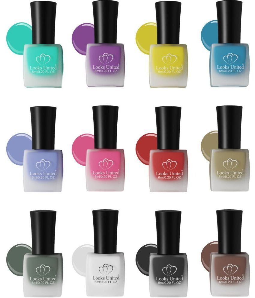     			Looks United - Multi Matte Nail Polish ( Pack of 12 )