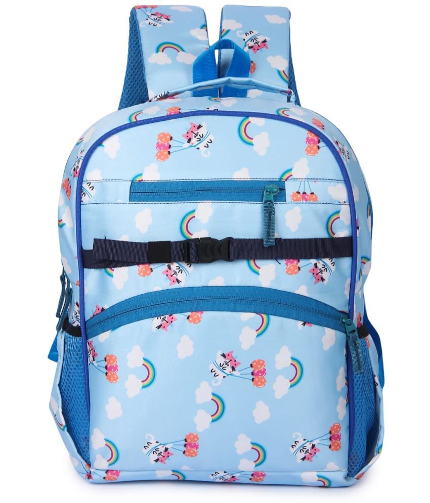     			Lychee Bags - Blue Polyester Backpack For Kids
