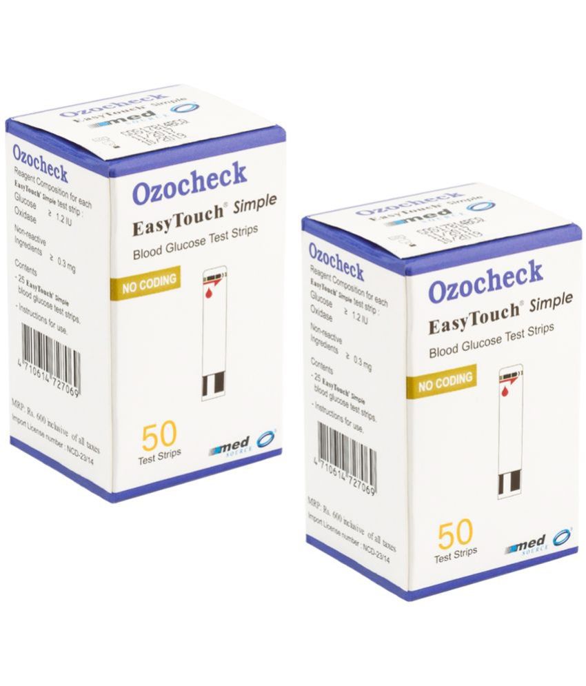     			1Ozocheck OZET050 Blood Glucose Test Strips Pack of 2x50 Strips (Only Strips)
