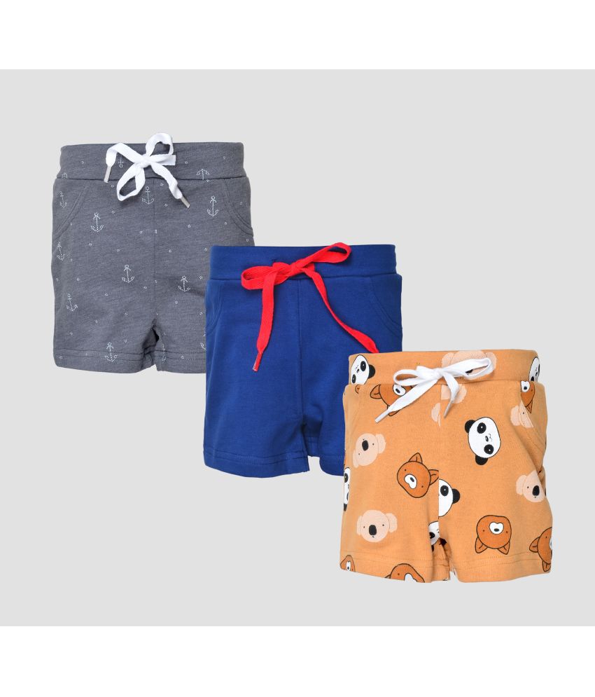     			Sathiyas Baby Boys Multicolored Cotton Shorts-Pack of 3