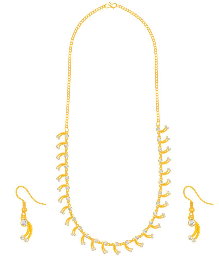     			Silver Shine - Golden Alloy Necklace Set ( Pack of 1 )