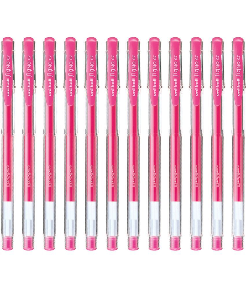     			Uni-Ball Signo Um100 0.7Mm Pink Gel Pen (Pack Of 12, Pink)