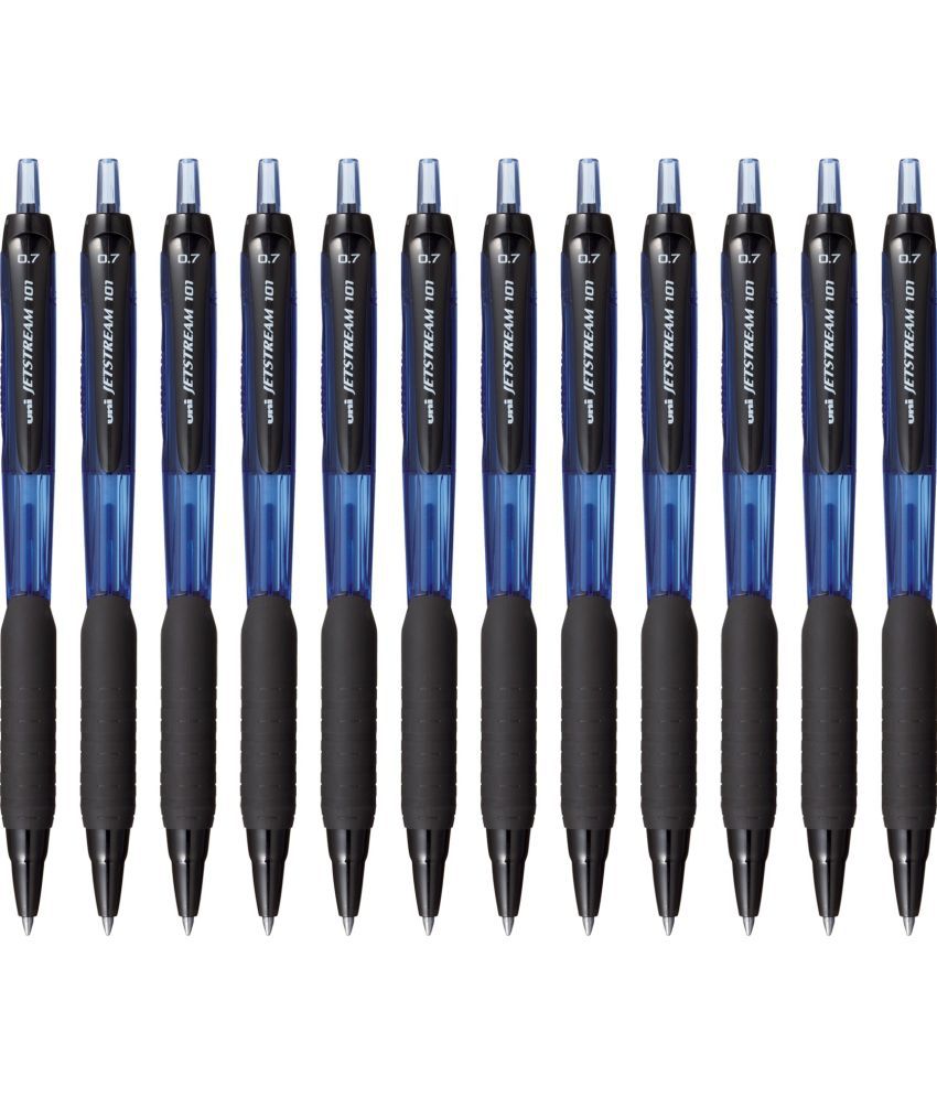     			Uni Ball Jetstream Sxn101 0.7Mm Blue Roller Ball Pen (Pack Of 12, Blue)
