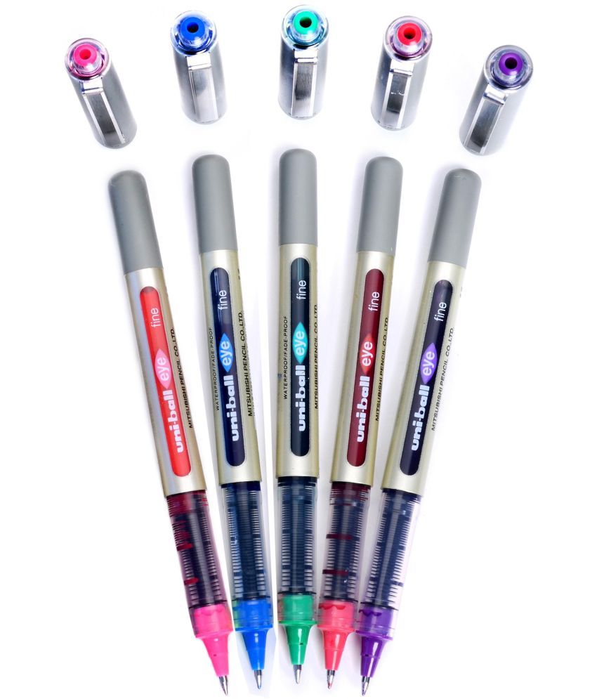     			Uni Ball Eye Ub 157 Multicolor Ink Combo Pack Roller Ball Pen (Pack Of 5, Multicolor)