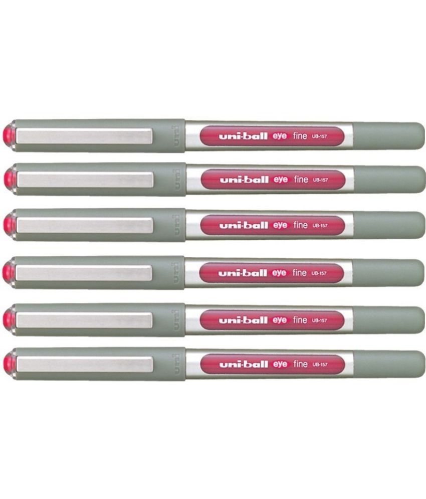     			Uni Ball Eye Ub-157 Roller Ball Pen (Pack Of 6, Wine Red)