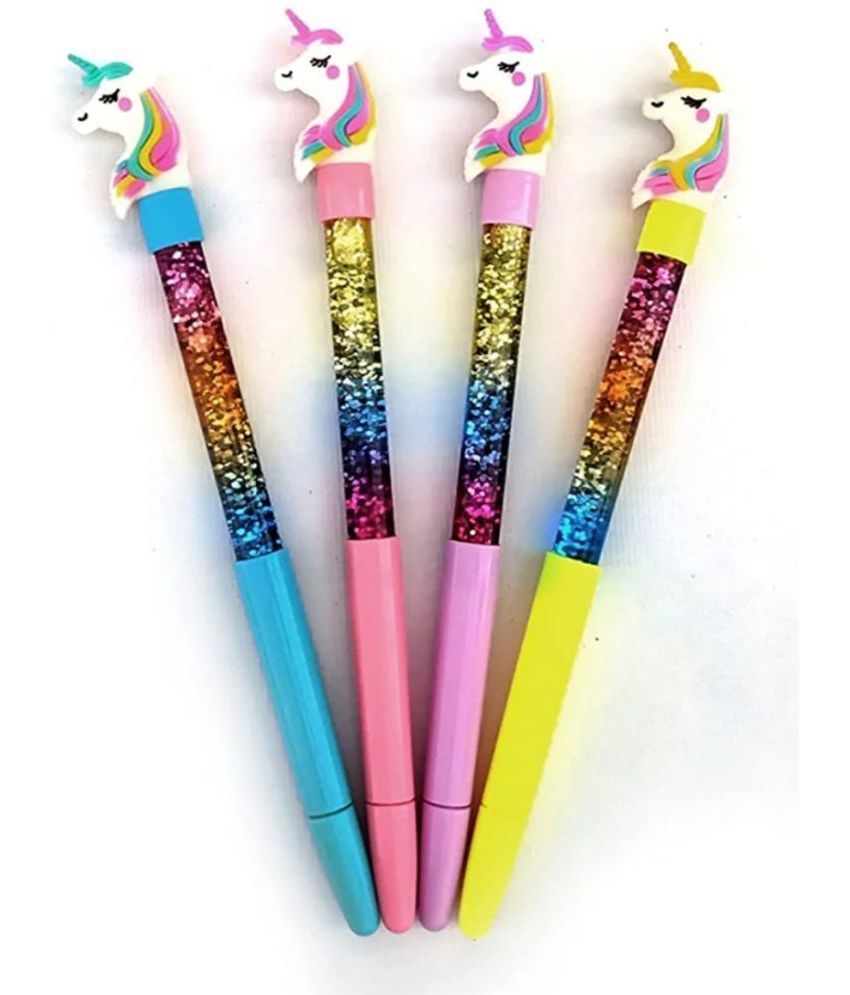     			2359 YESKART - 4 PC Unicorn Toy Water Glitter Gel Pen Beautiful Designer Pen Gel Pen Best Gift for Kids Best Return Gift for Students (pack of 4)