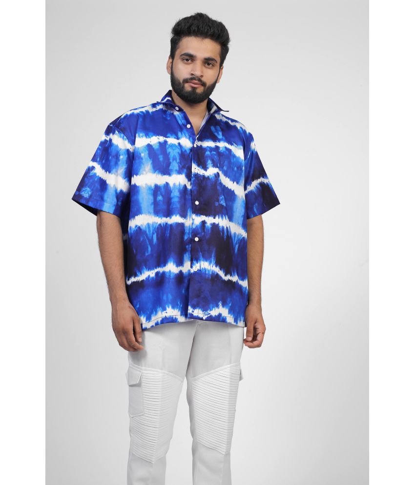     			BROWN BROTHERS - Blue Cotton Blend Oversized Fit Men's Casual Shirt ( Pack of 1 )