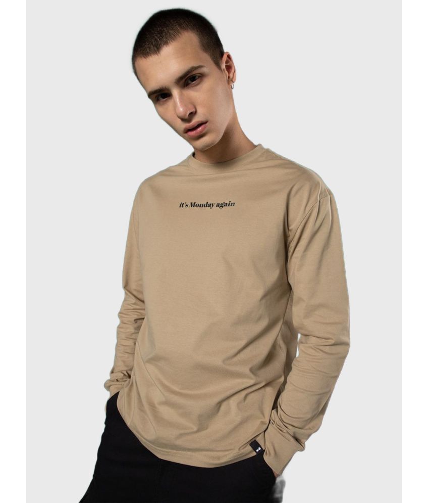     			Bewakoof - Brown Cotton Oversized Fit Men's T-Shirt ( Pack of 1 )