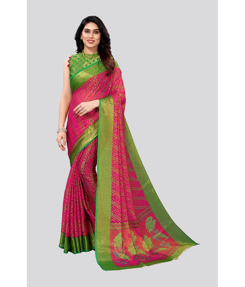     			Bhuwal Fashion - Pink Brasso Saree With Blouse Piece ( Pack of 1 )