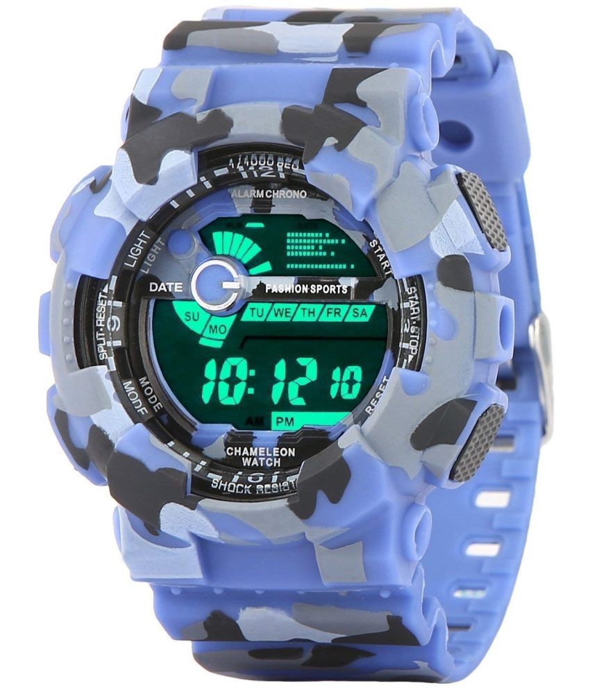     			DECLASSE - Blue Resin Digital Men's Watch