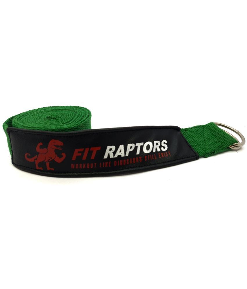     			FITRAPTORS - Green Cotton Yoga Strap ( Pack of 1 )