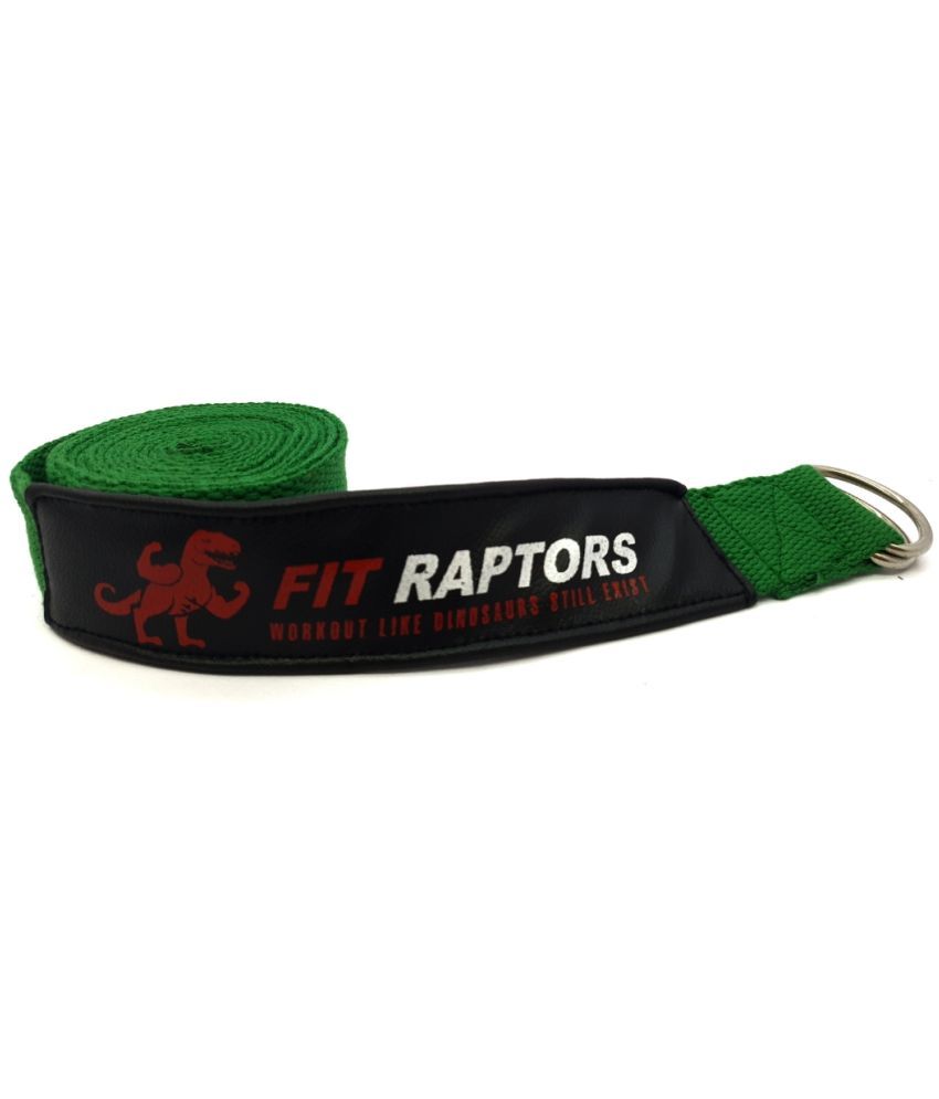     			FITRAPTORS - Green Cotton Yoga Strap ( Pack of 1 )